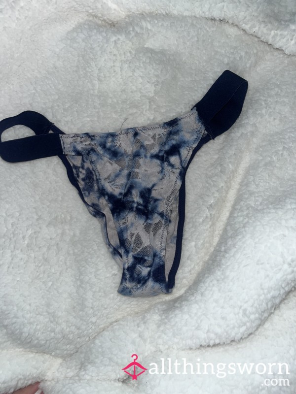 Blue & White Mesh Panties, PINK Brand Size S