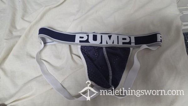 Blue & White Pump! Jockstrap XL