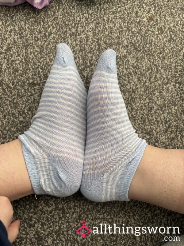 Blue & White Stripy Socks