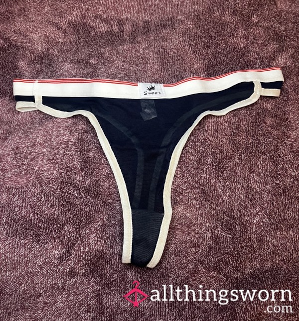 Blue & White Thong! Size M