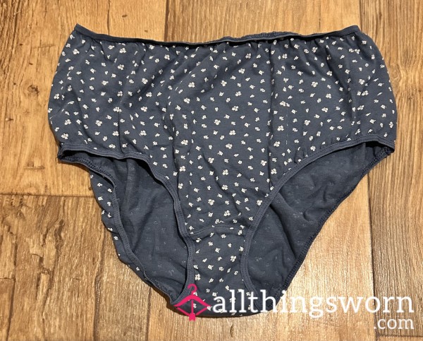 Blue With Flor*l Pattern Full Backs Panties