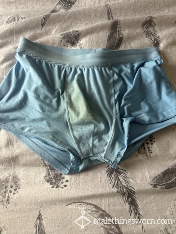 Blue Worn And Stained Boxers