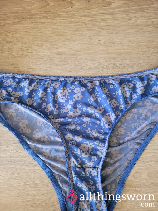 Blue Worn Flower Panties