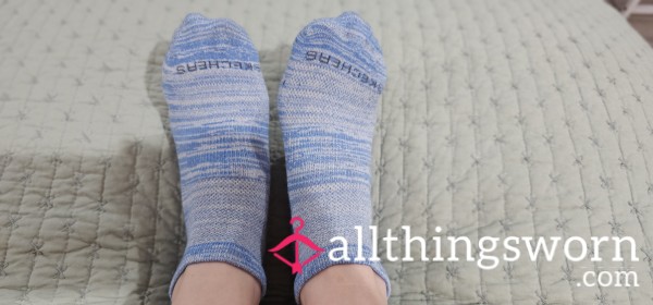 Blue Worn Skechers Socks