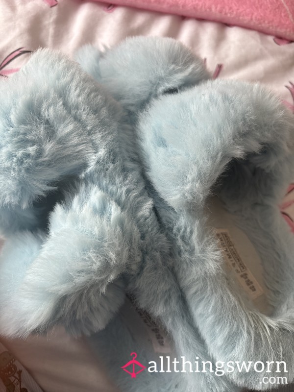 Blue Worn Smelly Slippers