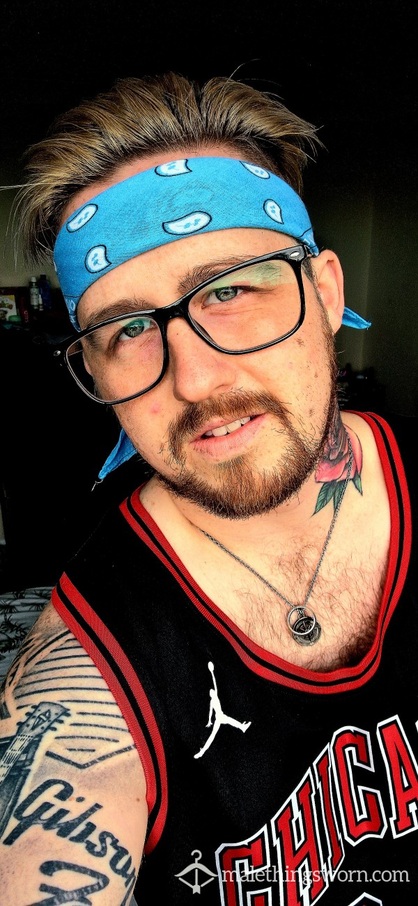 Blue, Worn, Sweaty And Unwashed Bandana