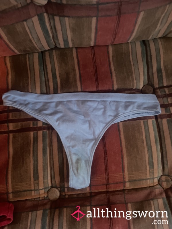 Blue Worn Thongs