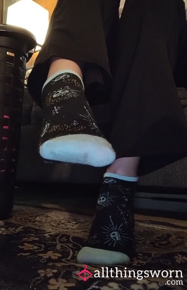 Blue/Black Jack Skellington Ankle Socks