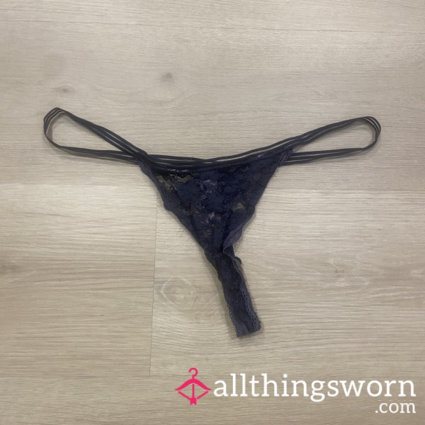 Blue/Gray Lace G String