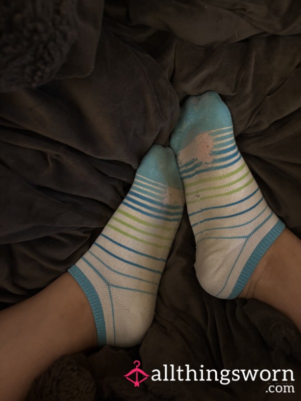 Blue/Green Striped Socks