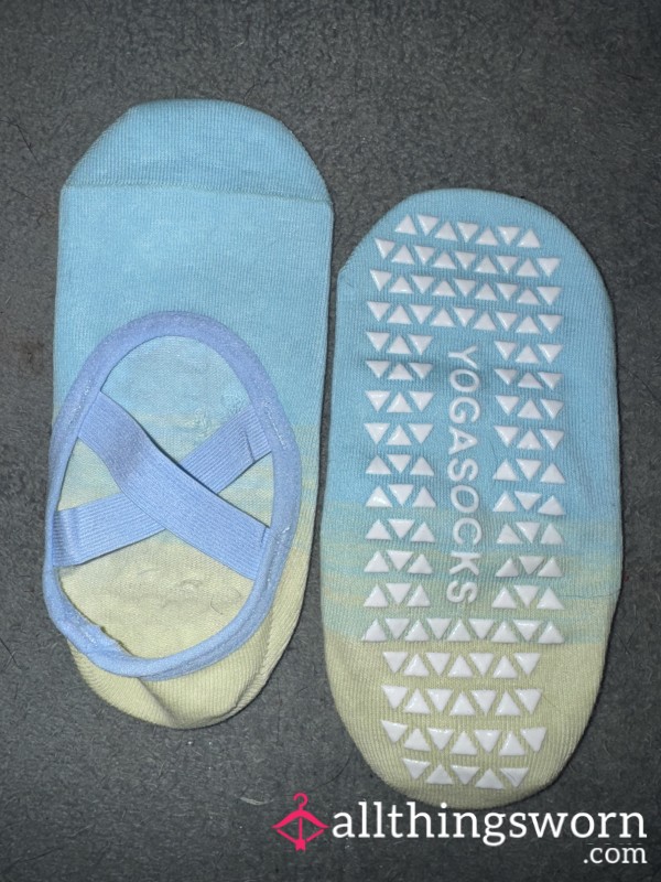 Blue/green Yoga Socks