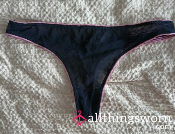 Blue/Pink Mesh Thong
