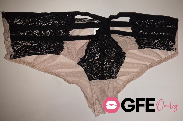 Blush Pink, Black Lace. Full B*m Panties