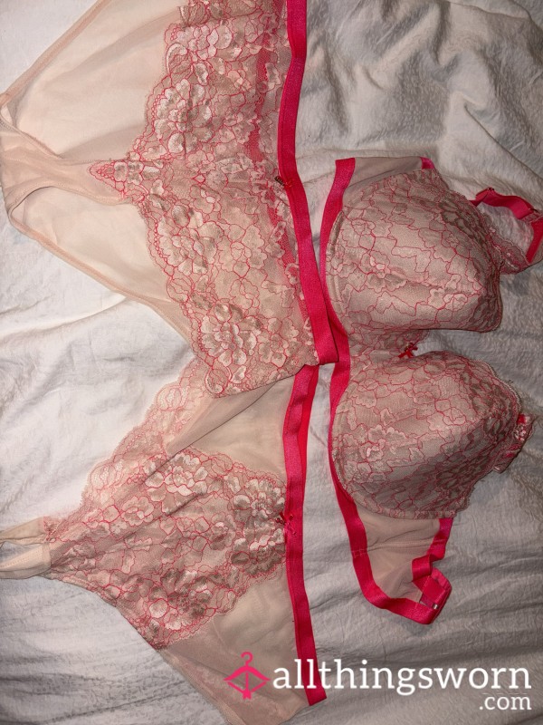 Blushing Pink Lace & Sheer Mesh Set – Still Tingling From My Skin, Craving Your Slow Devotion 💗🔥