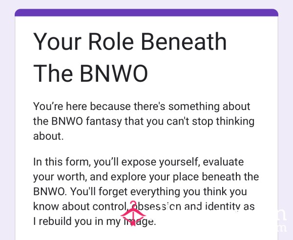 BNWO Self A**essment | Devotion & Obedience Survey From Ebony Goddess Eve 👸🏾