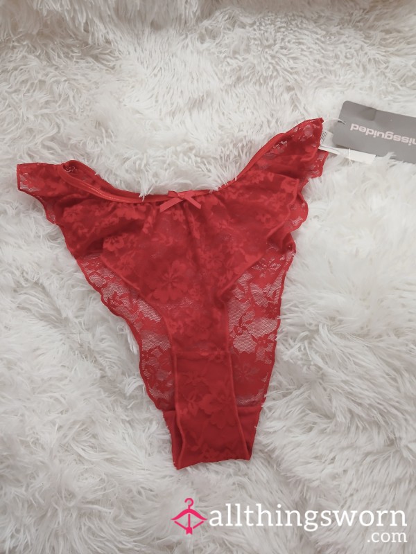 BNWT, Ready For Your Request, Missguided Red Lace French Knickers