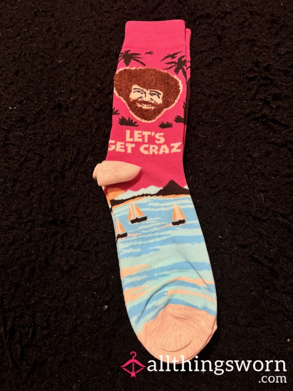 Bob Ross Socks 🩷🤎