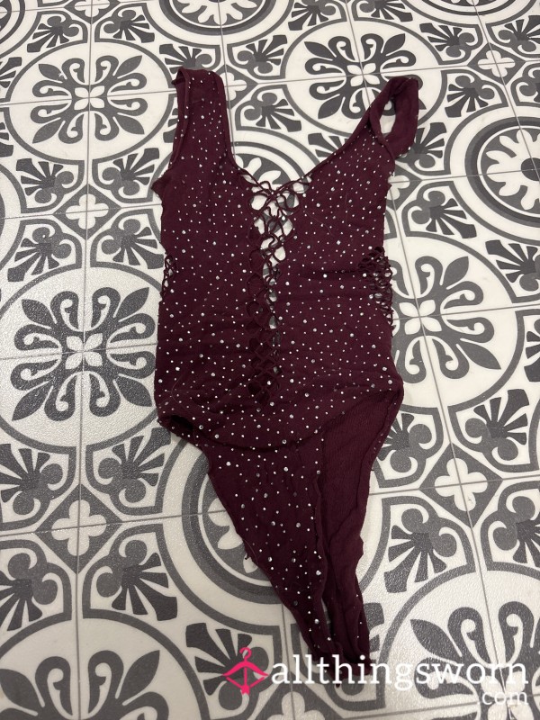 Bodysuit, Burgundy, Used, Stripper Outfit