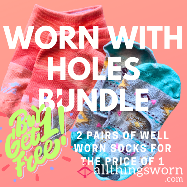 BOGO‼️ WELL-WORN, HOLE-Y SOCK BUNDLE! 2 PAIRS OF SOCKS FOR $20