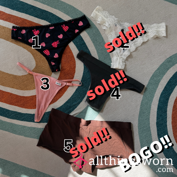 BOGO Worn Panties/thongs! You Pick One, I Pick One!