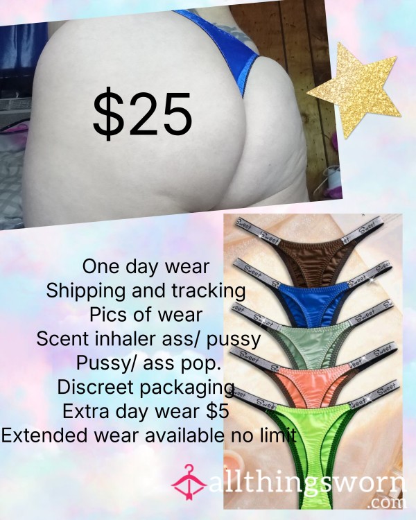 Bold Color Thongs With Silver Sweet Side Straps