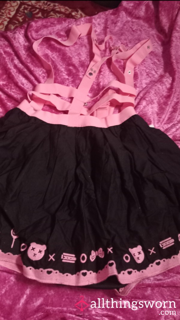 Bondage Style Pink And Black Dress