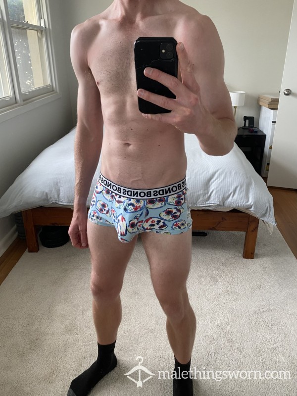 Bonds Pattern Trunks Blue Skull