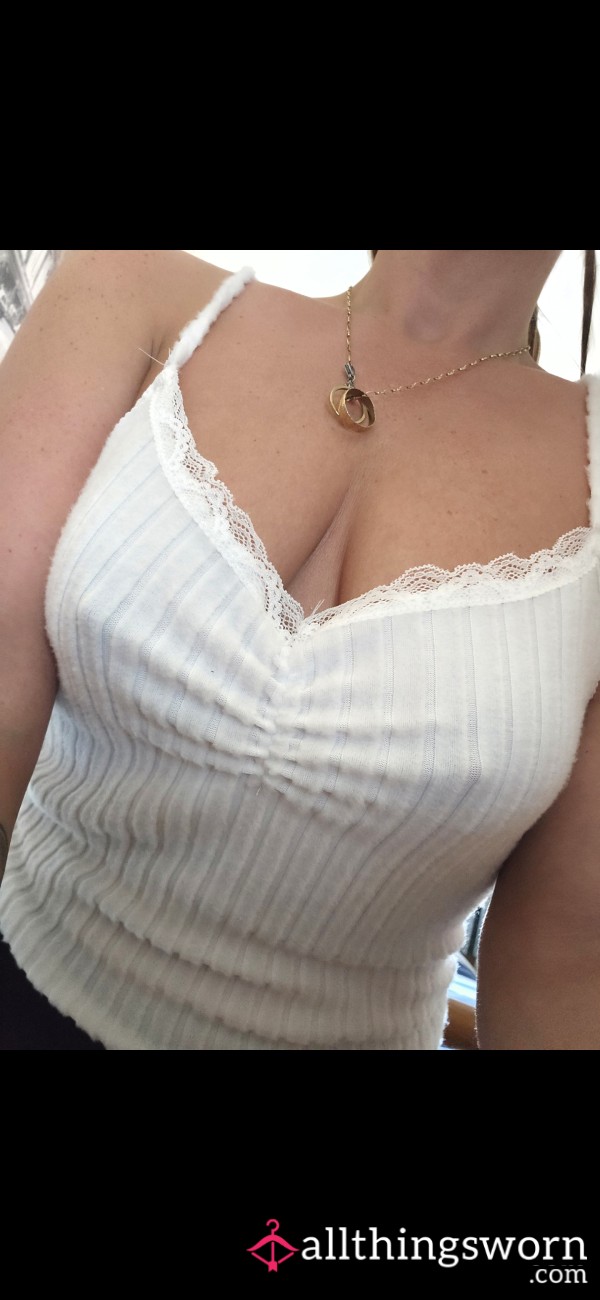This Innocent White Top Couldn't Stay In Place For Long 😘 A Cheeky Little Flash And A Naughty Surprise Waiting Underneath 💋xx