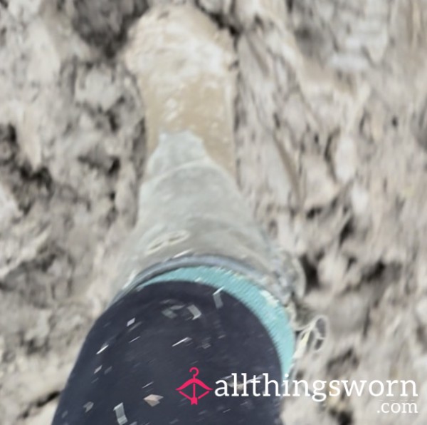 Boots Sinking Deep In Wet Mud | Slow, Squishy Steps