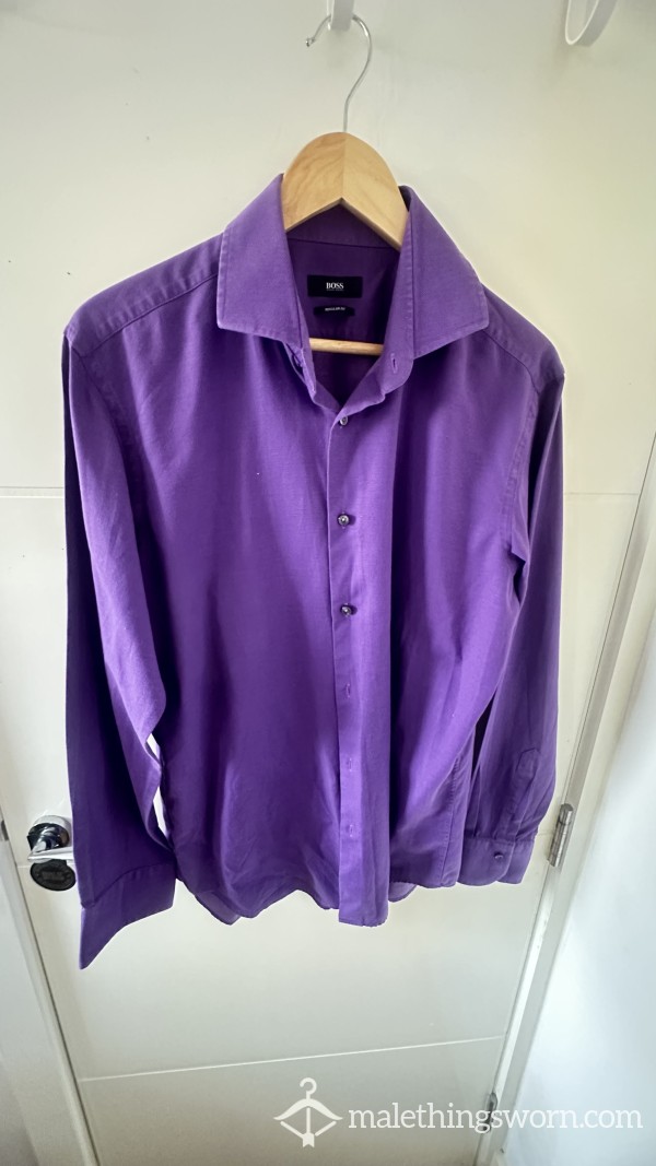 BOSS Smart Plum Shirt - Size 16.5