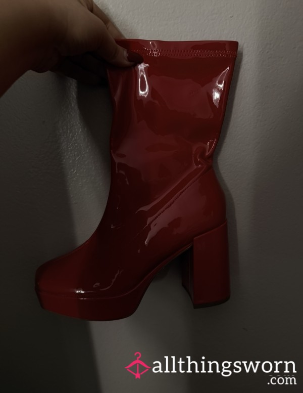 Botas Rojas De Tacón Usadas Con Mi Olor