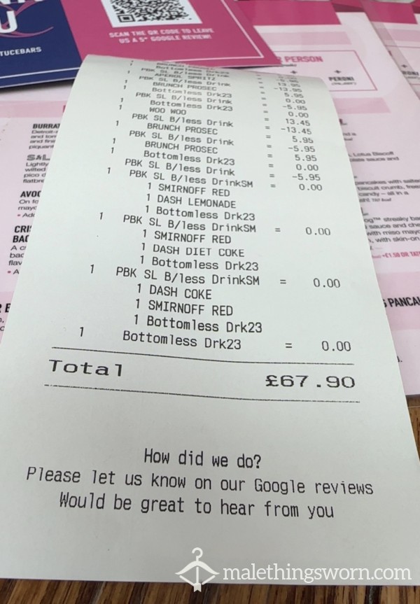 Bottomless Brunch Bill