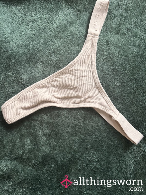 👙 Boux Avenue Cream Ribbed Worn Thong 👙
