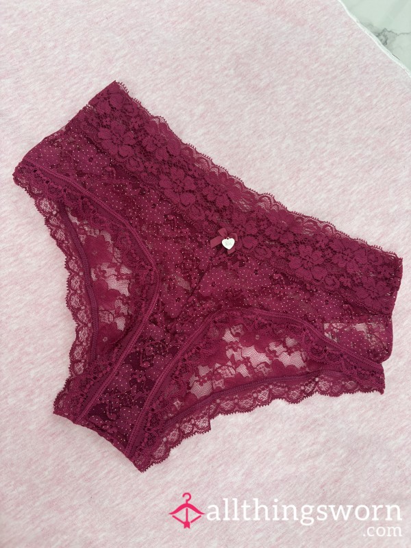 Boux Avenue Deep Red Full Back Lacey Panties