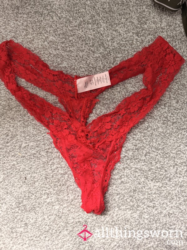 Boux Avenue Luscious Red Lacy Thong