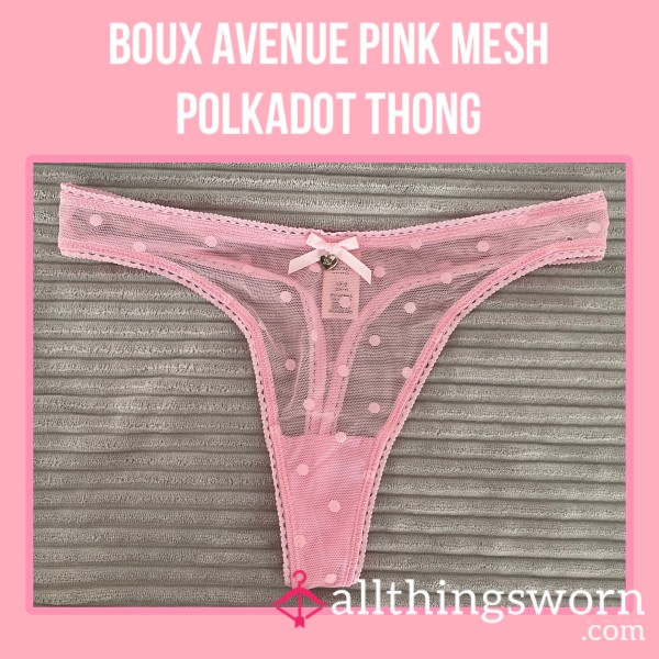 Boux Avenue Pink Mesh Polkadot Thong💕
