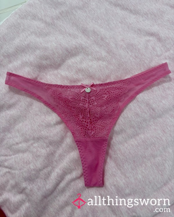 Boux Avenue Pretty Pink Lacey Design Thong