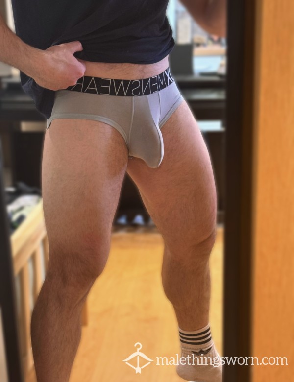 BOX Briefs, DEFINED CROTCH, Grey