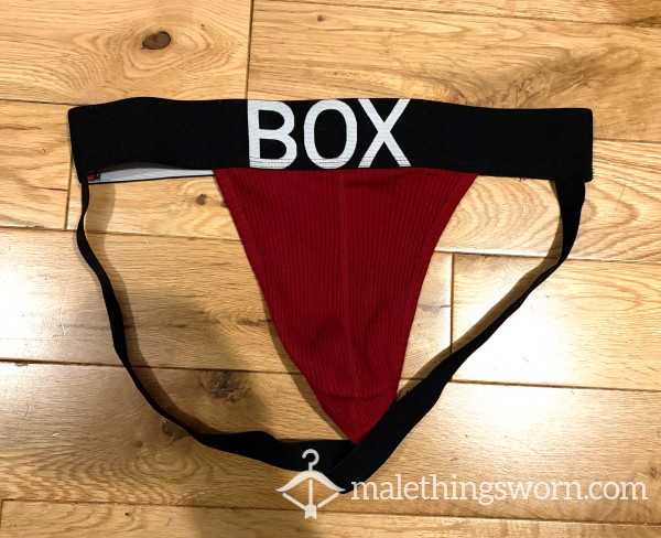 Box Menswear Burgundy Ribbed Jockstrap (M) Ready To Be Customised For You!