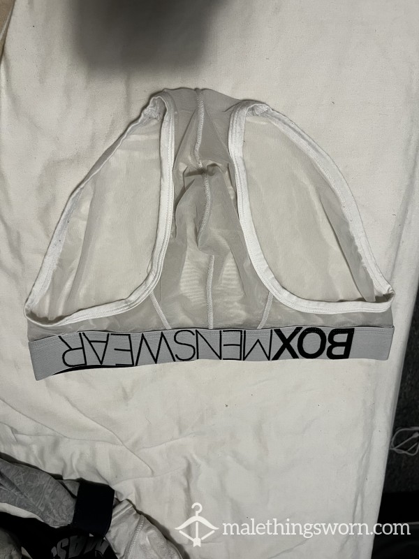 Box Menswear Transparent White Briefs