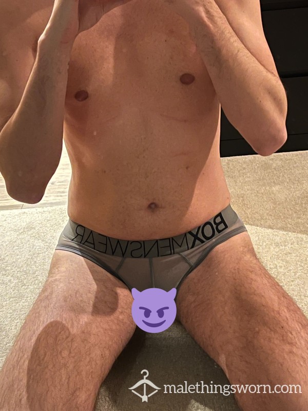 Box Mesh Grey Briefs Medium