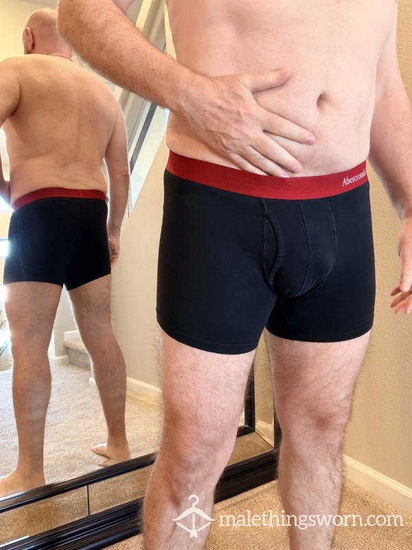 XL Boxer Briefs - Black, Cotton/spandex Blend, Well-worn