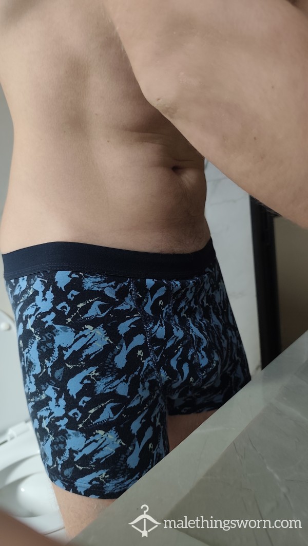 Boxers Shorts With Blue Pattern