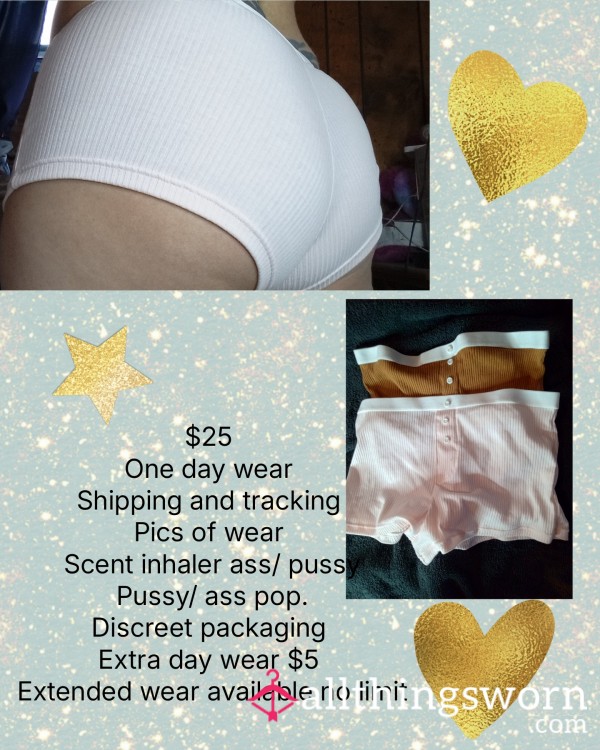 Boy Shorts. With Sewed On Bottom In Front