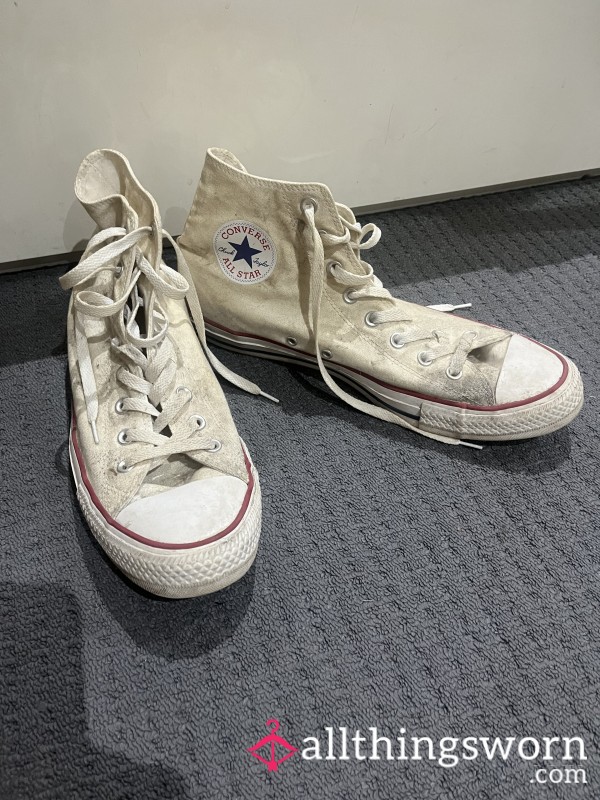 SOLD- Boyfriends Old Stained Converse