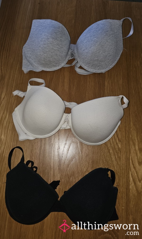 🩶 BRA Selection 🖤: Well-worn Gym Bras, Always My Comfort Bras With Signs Of Hard Wear & Sweat 😈