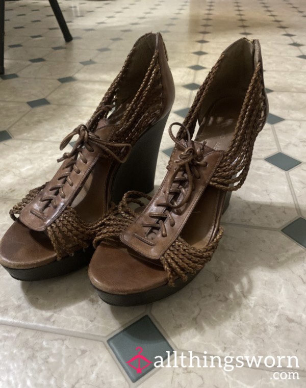 Braided Platform Wedge Sandals | Custom Worn Before Shipping