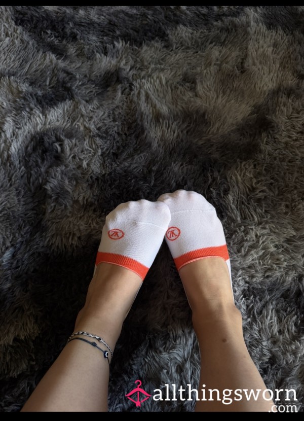 Brand New 24 Hr Wear White Slip On Socks