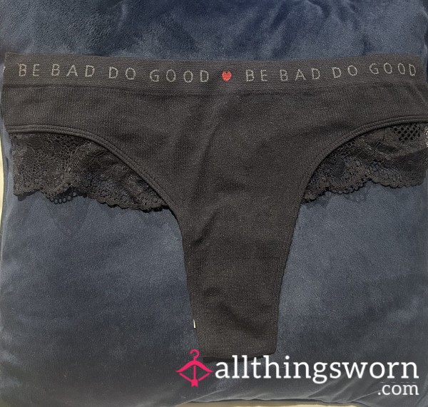 Brand New Black Ribbed Lace Thong 😍