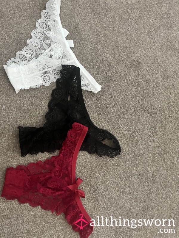 Brand New Lacey Tight Thongs With A Cute Bow